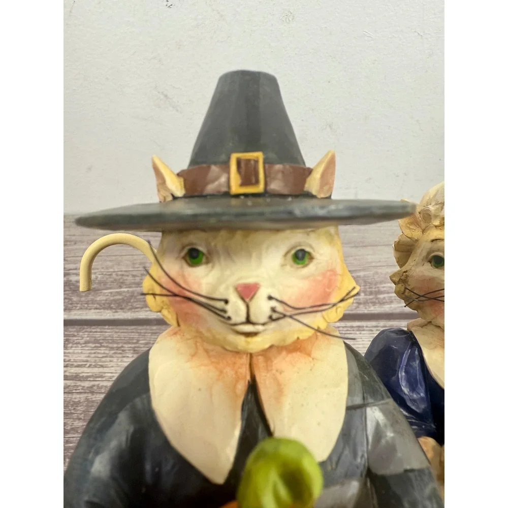Jim Shore Heartwood Creek Paws And Give Thanks Pilgrim Cats Figurine 4017596‎